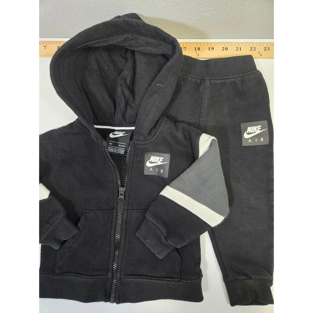 Nike‎ Air Black Fleece Full Zip Hoodie and Joggers Set 18M